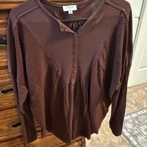 Umgee Women's Chocolate Brown Blouse